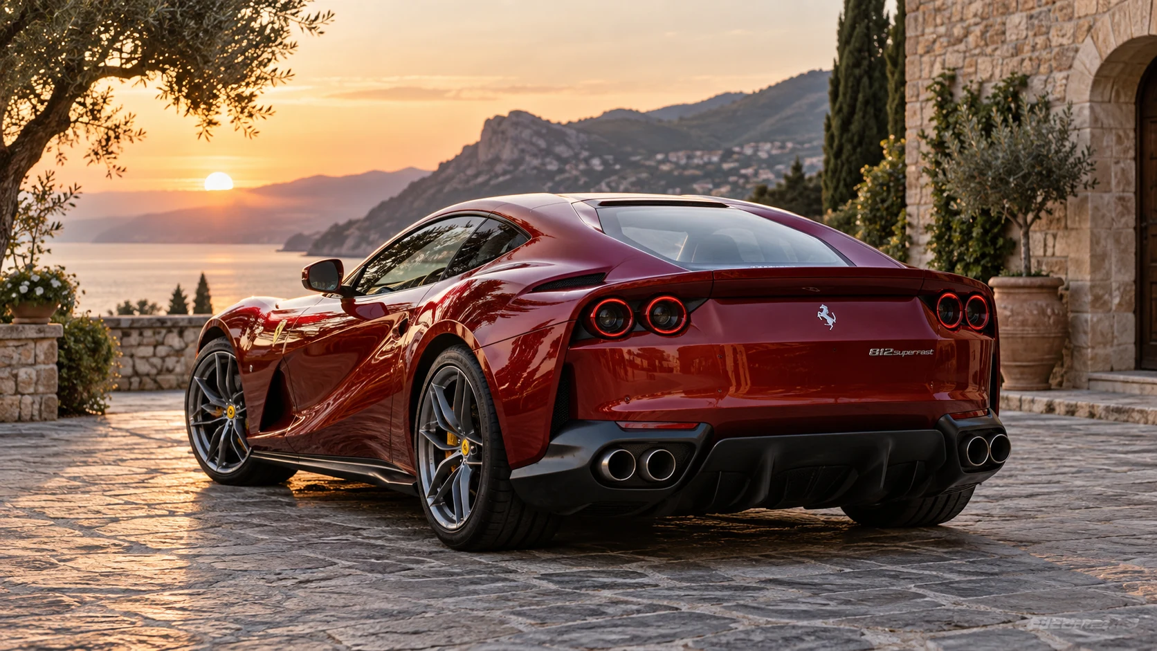 Illustrative Ferrari 812 with a glossy finish