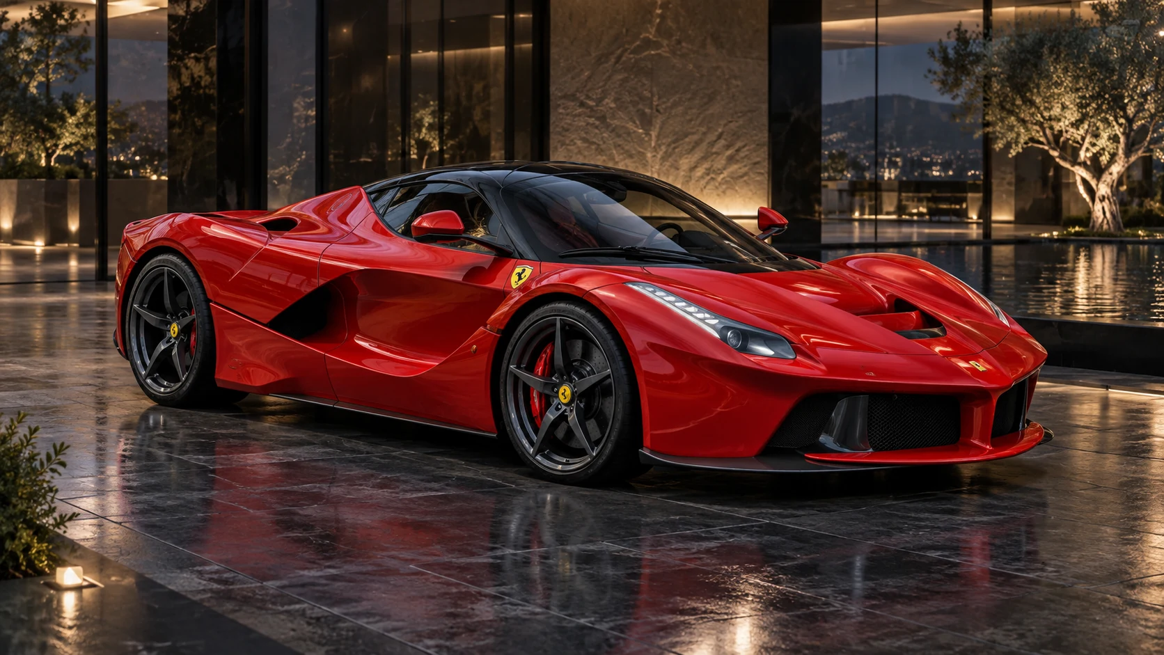 Illustrative Ferrari LaFerrari with a glossy finish